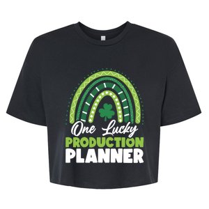 St Patricks Day One Lucky Production Planner Funny Gift Bella+Canvas Jersey Crop Tee