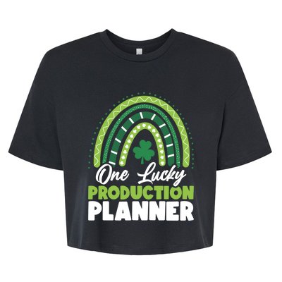 St Patricks Day One Lucky Production Planner Funny Gift Bella+Canvas Jersey Crop Tee