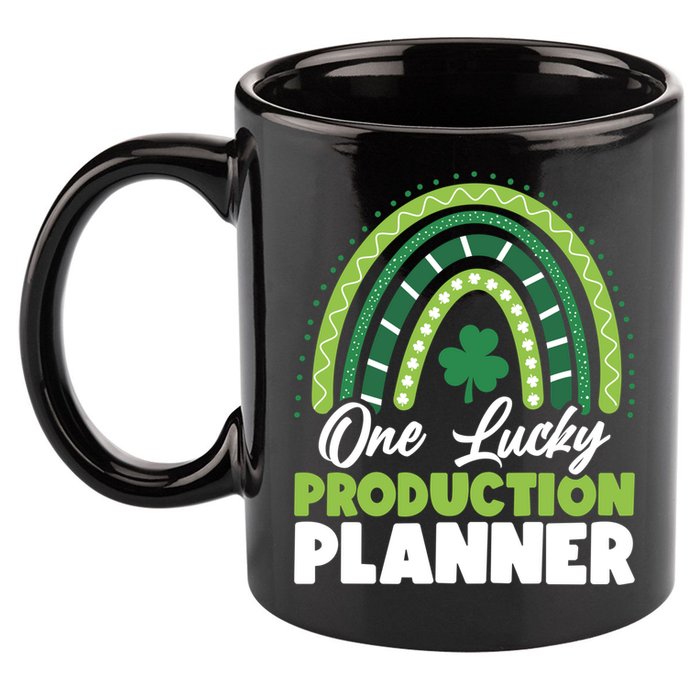 St Patricks Day One Lucky Production Planner Funny Gift 11oz C Handle Ceramic Mug