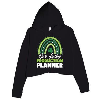 St Patricks Day One Lucky Production Planner Funny Gift Crop Fleece Hoodie