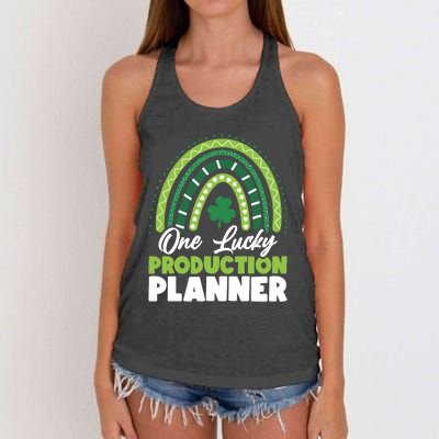 St Patricks Day One Lucky Production Planner Funny Gift Women's Knotted Racerback Tank