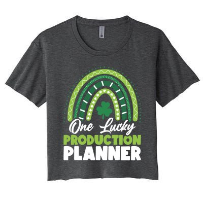 St Patricks Day One Lucky Production Planner Funny Gift Women's Crop Top Tee