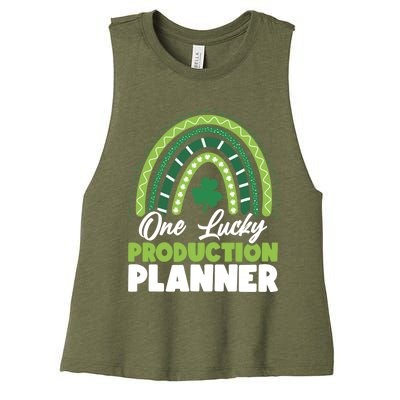 St Patricks Day One Lucky Production Planner Funny Gift Women's Racerback Cropped Tank