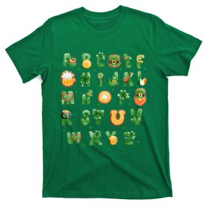 Saint Patricks Day Alphabet ABCs Elem.e.no For Teacher Student T-Shirt