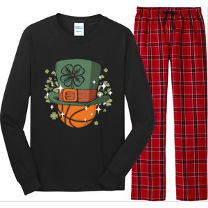 St Patricks Day Shamrock Irish Leprechaun Basketball Gift Long Sleeve Pajama Set