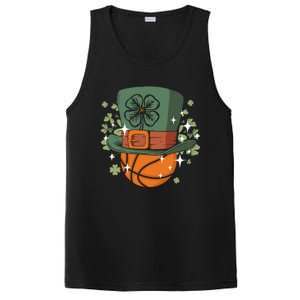 St Patricks Day Shamrock Irish Leprechaun Basketball Gift PosiCharge Competitor Tank