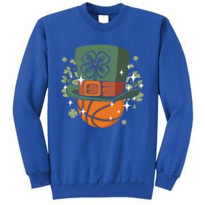 St Patricks Day Shamrock Irish Leprechaun Basketball Gift Tall Sweatshirt