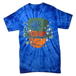 St Patricks Day Shamrock Irish Leprechaun Basketball Gift Tie-Dye T-Shirt