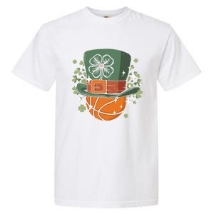 St Patricks Day Shamrock Irish Leprechaun Basketball Gift Garment-Dyed Heavyweight T-Shirt