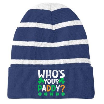 St Patricks Day Striped Beanie with Solid Band