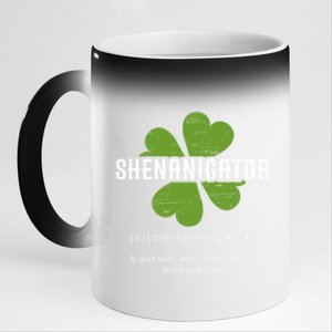 St Patricks Day Irish Shenanigator Lucky Funny Cloverleaf Gift 11oz Black Color Changing Mug