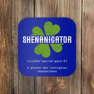 St Patricks Day Irish Shenanigator Lucky Funny Cloverleaf Gift Coaster