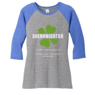 St Patricks Day Irish Shenanigator Lucky Funny Cloverleaf Gift Women's Tri-Blend 3/4-Sleeve Raglan Shirt