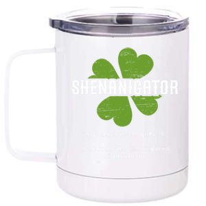 St Patricks Day Irish Shenanigator Lucky Funny Cloverleaf Gift 12 oz Stainless Steel Tumbler Cup