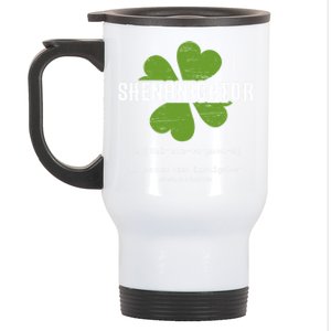 St Patricks Day Irish Shenanigator Lucky Funny Cloverleaf Gift Stainless Steel Travel Mug