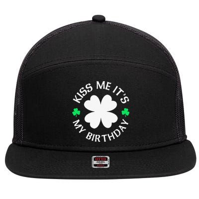 St Patricks Day Kiss Me It's My Birthday 7 Panel Mesh Trucker Snapback Hat