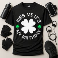 St Patricks Day Kiss Me It's My Birthday Cooling Performance Crew T-Shirt