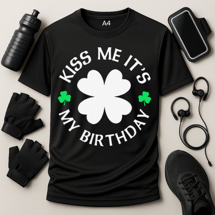 St Patricks Day Kiss Me It's My Birthday Cooling Performance Crew T-Shirt