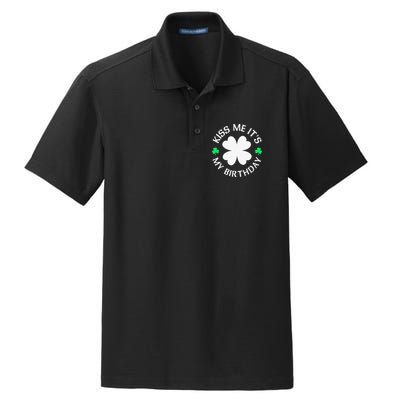 St Patricks Day Kiss Me It's My Birthday Dry Zone Grid Polo