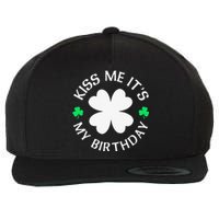 St Patricks Day Kiss Me It's My Birthday Wool Snapback Cap