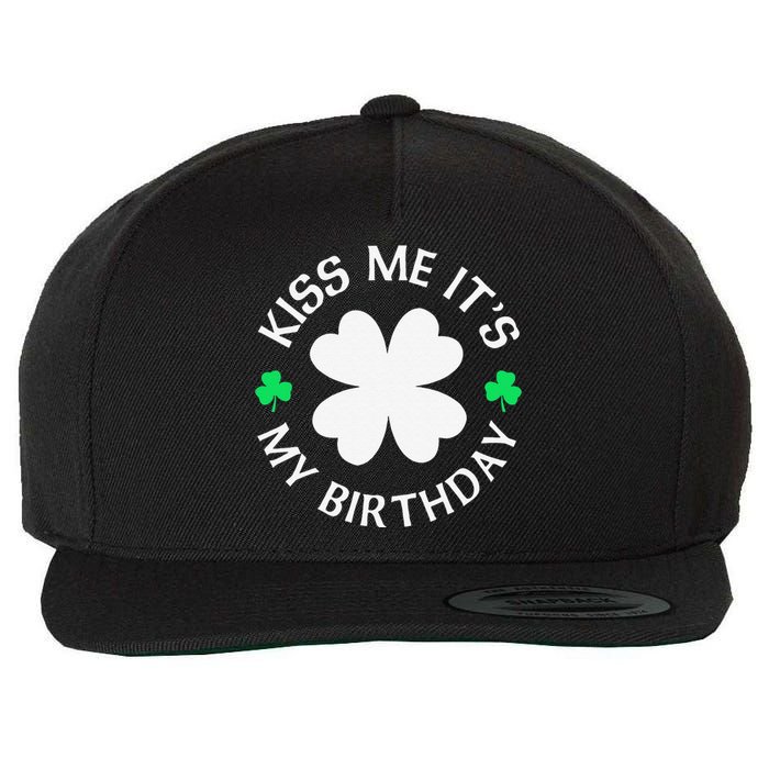 St Patricks Day Kiss Me It's My Birthday Wool Snapback Cap