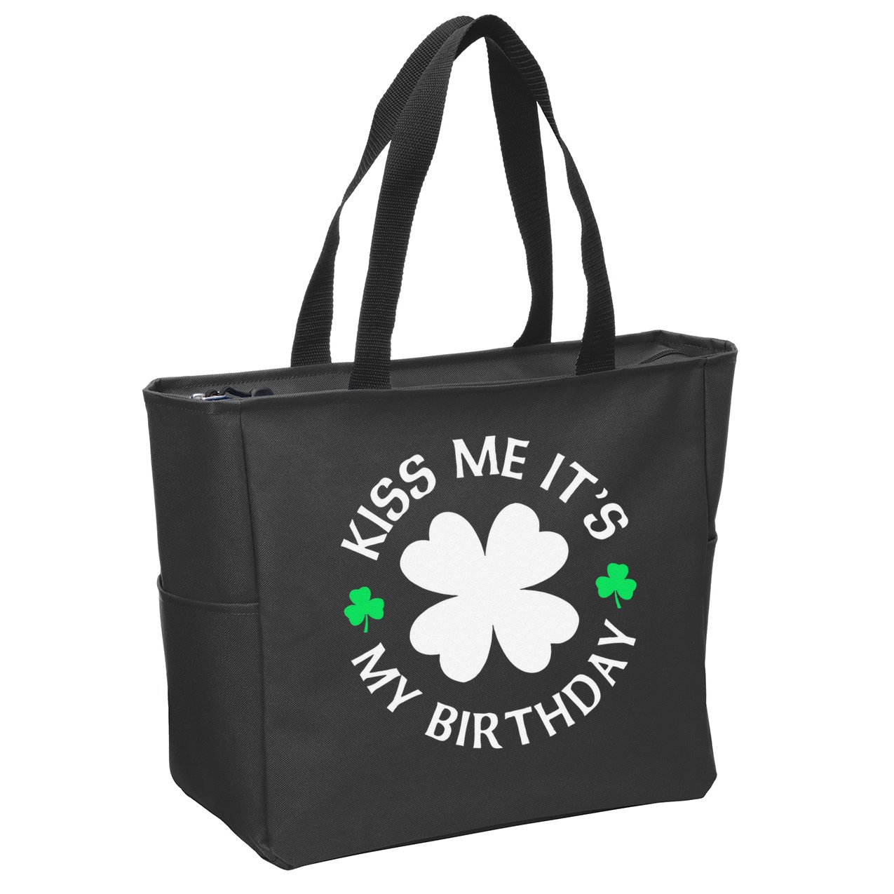 St Patricks Day Kiss Me It's My Birthday Zip Tote Bag