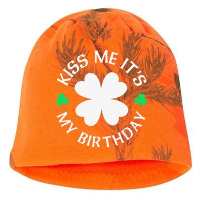 St Patricks Day Kiss Me It's My Birthday Kati - Camo Knit Beanie