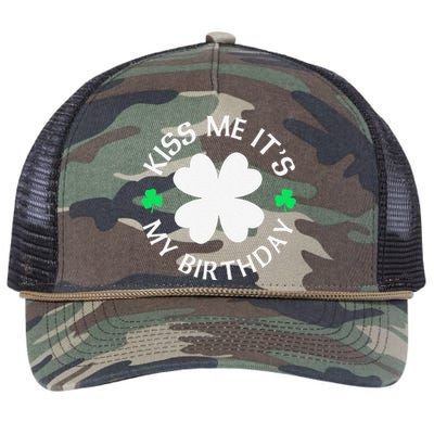 St Patricks Day Kiss Me It's My Birthday Retro Rope Trucker Hat Cap