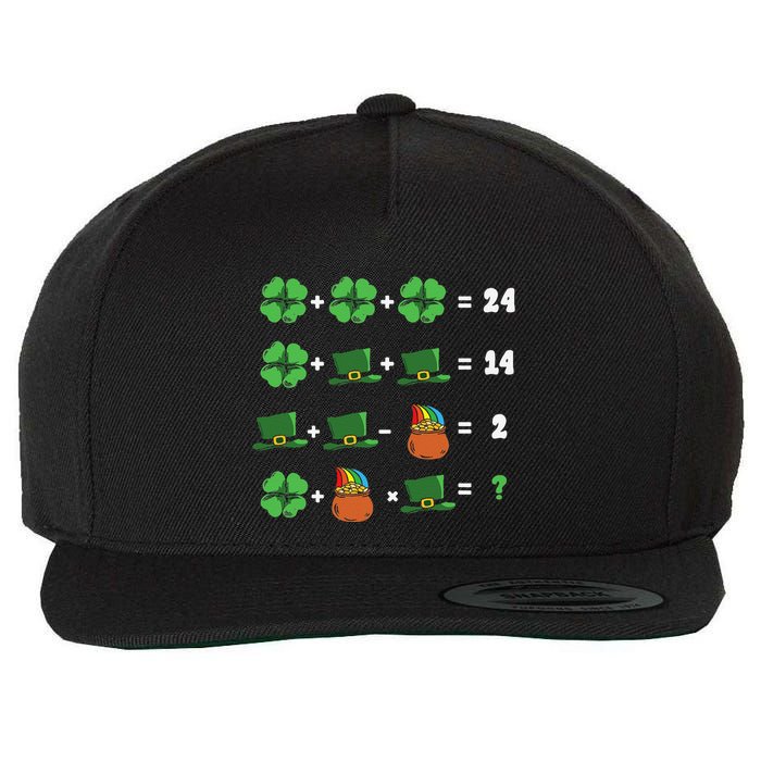 St Patricks Day Shamrock Math Equation Funny Irish Teacher Wool Snapback Cap