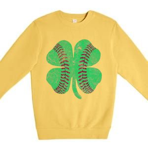 St Patrick's Day Shamrock Baseball Saint Paddy's Premium Crewneck Sweatshirt