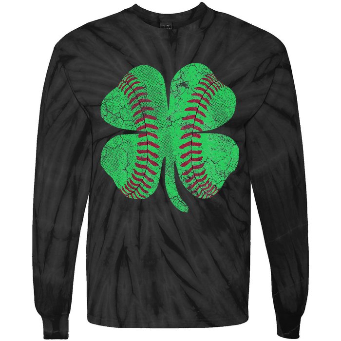 St Patrick's Day Shamrock Baseball Saint Paddy's Tie-Dye Long Sleeve Shirt