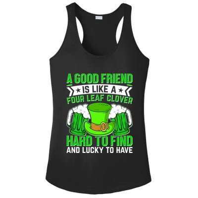 St Patricks Day A Good Friend Is Like A Four Leaf Clover Ladies PosiCharge Competitor Racerback Tank