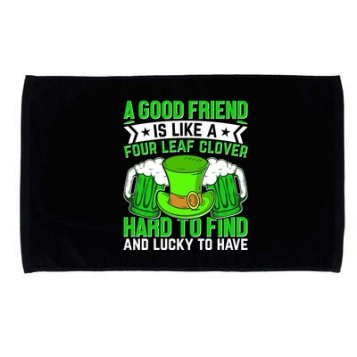 St Patricks Day A Good Friend Is Like A Four Leaf Clover Microfiber Hand Towel