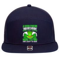 St Patricks Day A Good Friend Is Like A Four Leaf Clover 7 Panel Mesh Trucker Snapback Hat