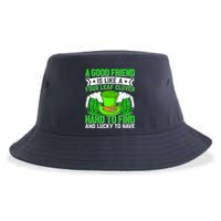 St Patricks Day A Good Friend Is Like A Four Leaf Clover Sustainable Bucket Hat