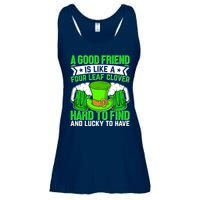 St Patricks Day A Good Friend Is Like A Four Leaf Clover Ladies Essential Flowy Tank