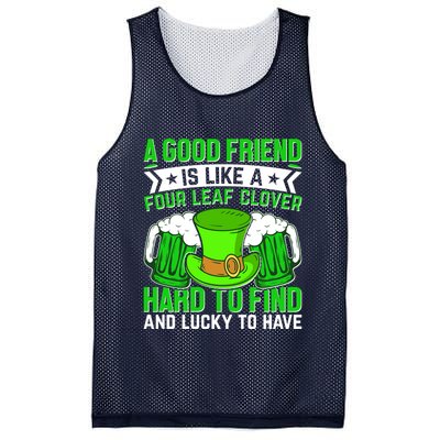 St Patricks Day A Good Friend Is Like A Four Leaf Clover Mesh Reversible Basketball Jersey Tank