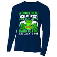 St Patricks Day A Good Friend Is Like A Four Leaf Clover Cooling Performance Long Sleeve Crew