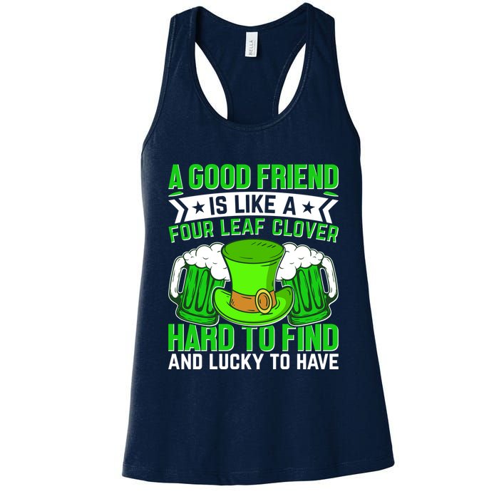 St Patricks Day A Good Friend Is Like A Four Leaf Clover Womens Tank Top