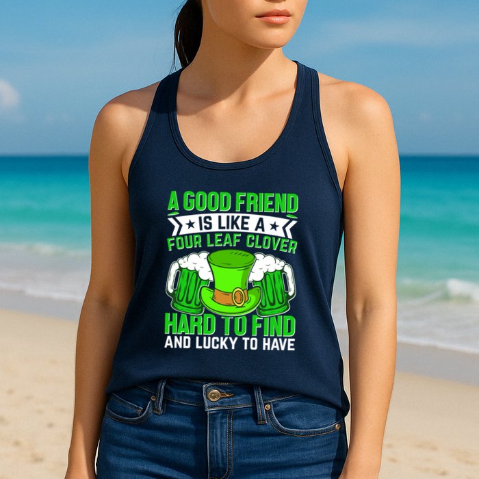 St Patricks Day A Good Friend Is Like A Four Leaf Clover Womens Tank Top