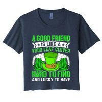 St Patricks Day A Good Friend Is Like A Four Leaf Clover Crop Top