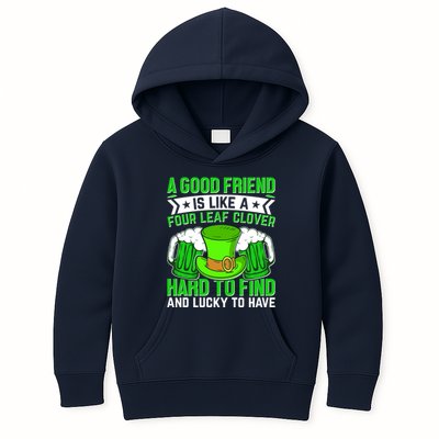 St Patricks Day A Good Friend Is Like A Four Leaf Clover Kids Hoodie