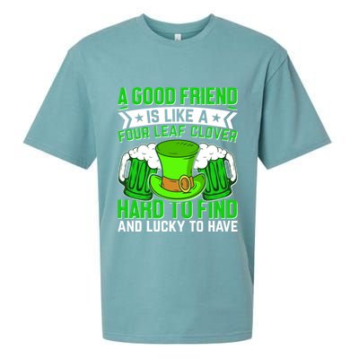 St Patricks Day A Good Friend Is Like A Four Leaf Clover Sueded Cloud Jersey T-Shirt