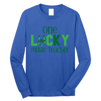 St Patricks Day Matching Costume One Lucky Music Teacher Funny Gift Long Sleeve Shirt