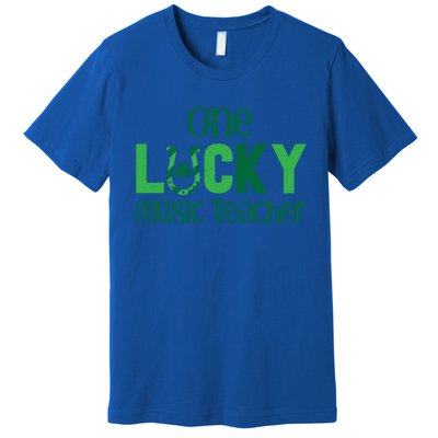 St Patricks Day Matching Costume One Lucky Music Teacher Funny Gift Premium T-Shirt