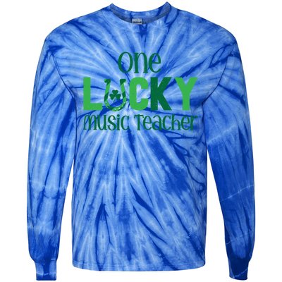 St Patricks Day Matching Costume One Lucky Music Teacher Funny Gift Tie-Dye Long Sleeve Shirt