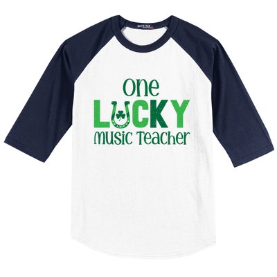 St Patricks Day Matching Costume One Lucky Music Teacher Funny Gift Baseball Sleeve Shirt