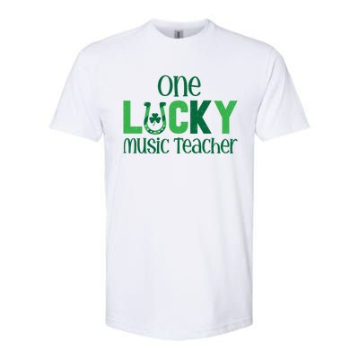 St Patricks Day Matching Costume One Lucky Music Teacher Funny Gift Softstyle® CVC T-Shirt