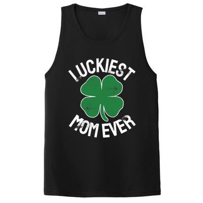 St Patrick's Day Shamrock Luckiest Mom Irish Saint Paddy's PosiCharge Competitor Tank