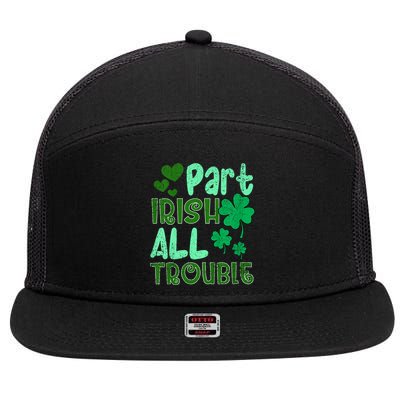 St Patricks Day Part Irish All Trouble 7 Panel Mesh Trucker Snapback Hat